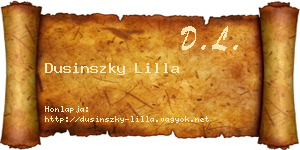 Dusinszky Lilla névjegykártya